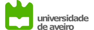 Project partner logo. An abstract geometric figure in green with the words 'Universidade de Aveiro'